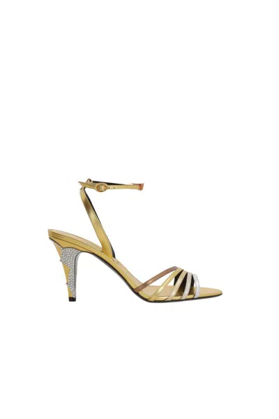 Valentino Adycrush 85 Heeled Sandals In Gold