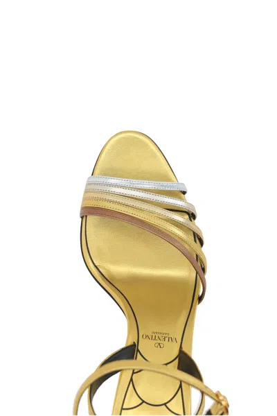 Valentino Adycrush 85 Heeled Sandals In Gold