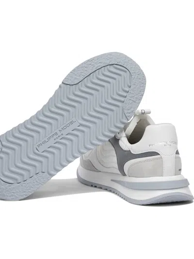 Philippe Model Paris Textured Fabric And Leather Sneakers In White