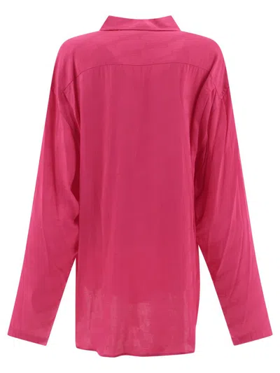 Balenciaga Women Shirt With Jacquard Logo In Pink