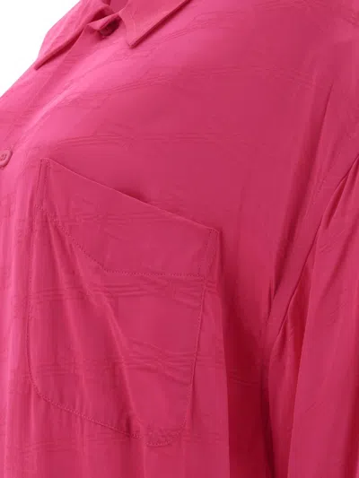 Balenciaga Women Shirt With Jacquard Logo In Pink