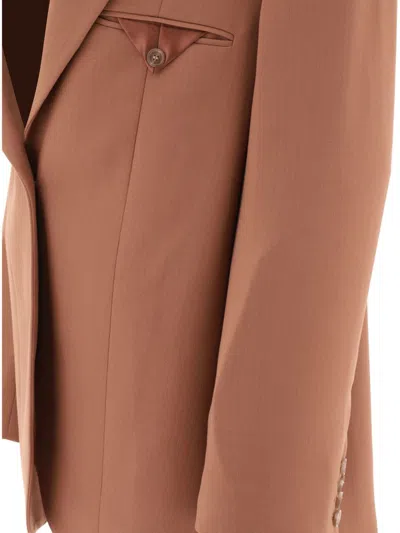 Acne Studios Single-breasted Blazer With Tailored Fit In Brown