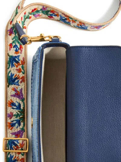 Valentino Garavani Logo Plaque Denim Shoulder Bag