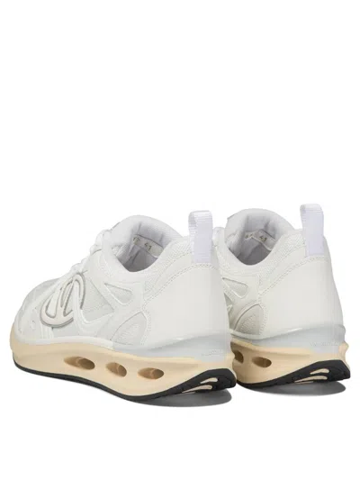 Valentino White Leather And Fabric Vlogo Easyjog Sneakers