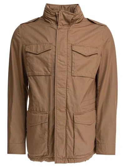 Herno Field Jacket In Tigri In Brown