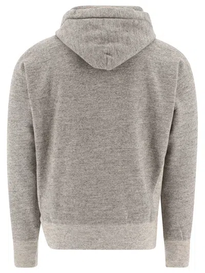 Rrl Hooded Sweatshirt With Drawstring And Kangaroo Pocket In Gray