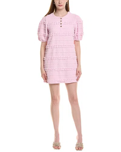 Fate Puckered Shift Dress In Pink