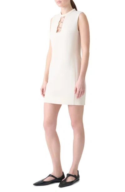 Akris Punto Ring Hardware Wool Shift Minidress In White