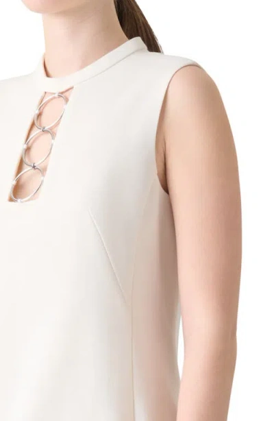 Akris Punto Ring Hardware Wool Shift Minidress In White