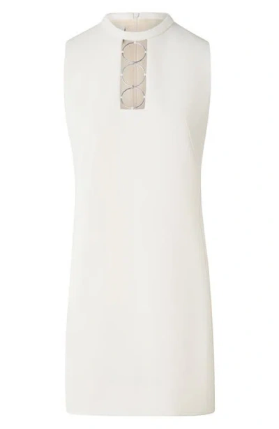 Akris Punto Ring Hardware Wool Shift Minidress In White