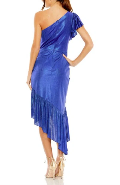 Mac Duggal 27075 One Shoulder Flutter Sleeve High Low Dress