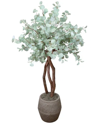 Creative Displays Silver Dollar Eucalyptus Tree In Stone Pot In Gray
