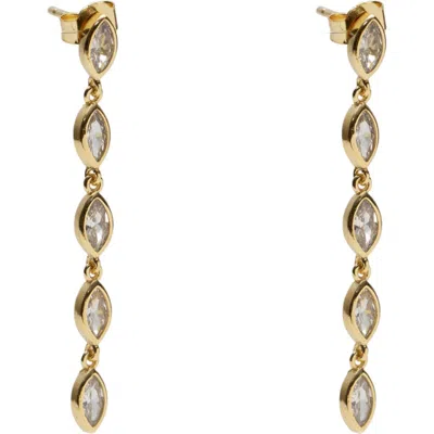 Argento Vivo Cubic Zirconia Bezel Linear Drop Earrings