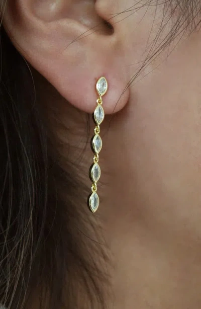 Argento Vivo Cubic Zirconia Bezel Linear Drop Earrings