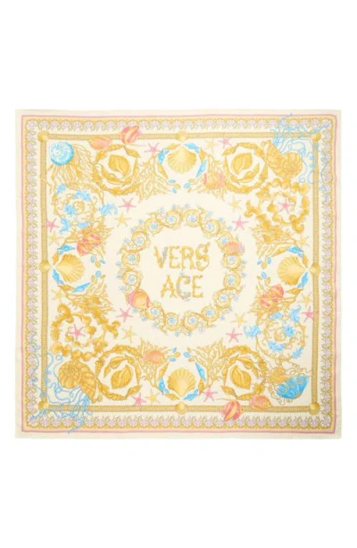Versace Underwater Barocco Silk Square Scarf