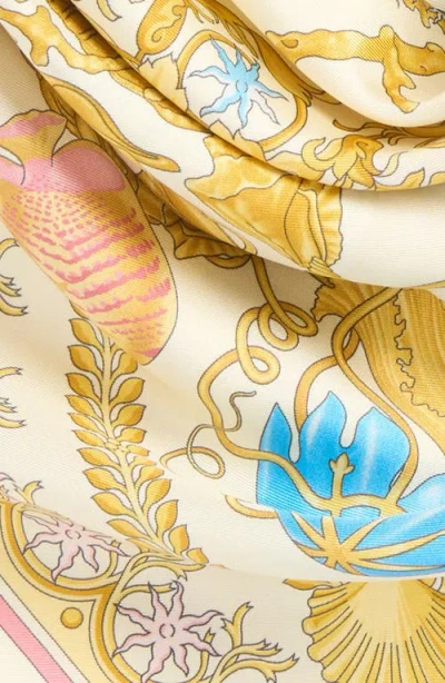 Versace Underwater Barocco Silk Square Scarf