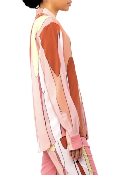 Dai Moda Drip Button-up Shirt In Pink