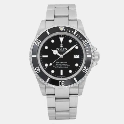 Pre-owned Rolex Black Stainless Steel Sea-dweller 16600 Automatic Men's Wristwatch 40 Mm