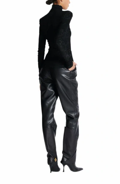 Balmain Buttoned Ls Bouclette Baroque Top In Black