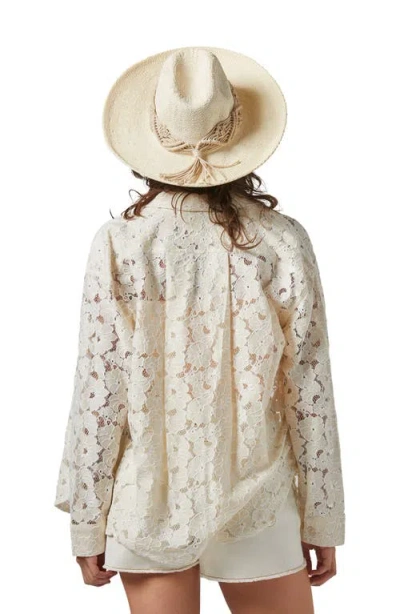 Brixton Matteo Macramé Accent Straw Hat