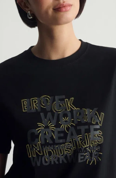 Brooklyn Industries Live Work Create Cotton Graphic T-shirt In Black
