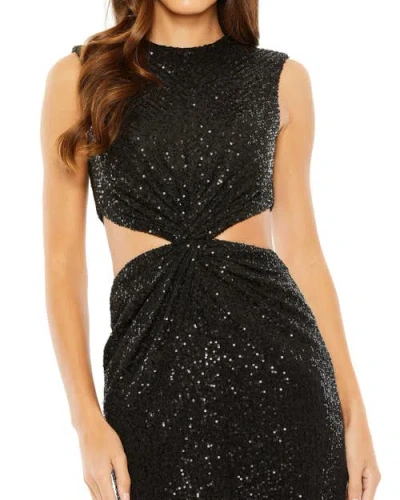 Mac Duggal Sequin Twist Cut Out Open Back Gown