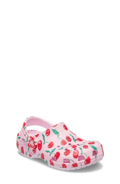 Crocs Cherry-print Clogs In Pink