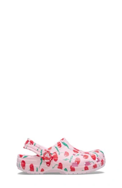 Crocs Cherry-print Clogs In Pink