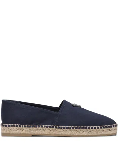 Prada Logo Tringolo Espadrilles Flat Shoes Blue