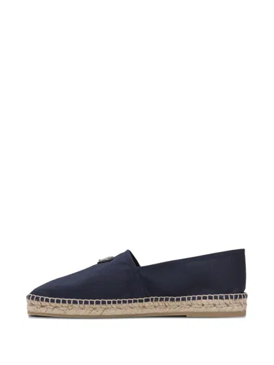 Prada Logo Tringolo Espadrilles Flat Shoes Blue