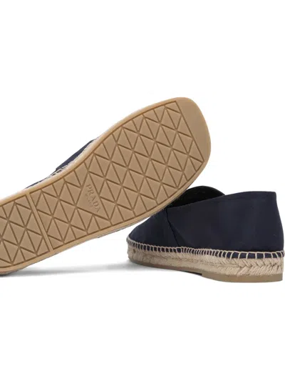 Prada Logo Tringolo Espadrilles Flat Shoes Blue