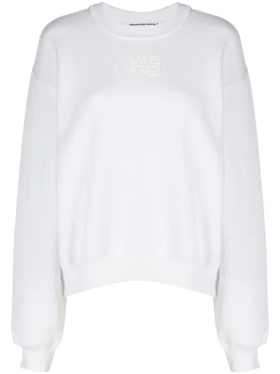 Alexander Wang Women Essential Terry Crew Sweatshirt With Puff Paint Logo