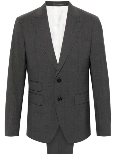 Dsquared2 Houndstooth-pattern Wool Suit In Gray