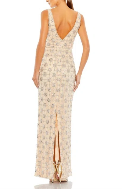 Mac Duggal 93744 Long Sleeveless Formal Prom Dress In Neutral