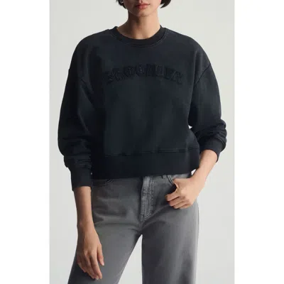 Brooklyn Industries Appliqué Logo Graphic Sweatshirt In Black