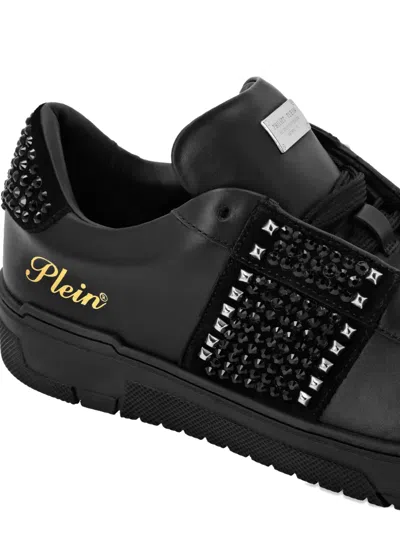 Philipp Plein Stud-embellished Low Sneakers In Black
