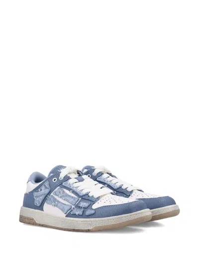 Amiri Embroidered Low-top Sneakers In Blue