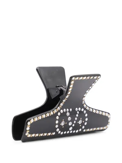 Valentino Garavani Hair Accessories Rhinestone Embellishments In Black