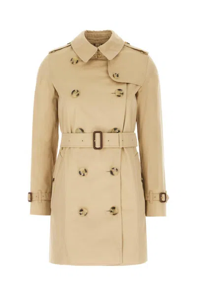Burberry The Kensington Mid Heritage Trench Coat In Honey