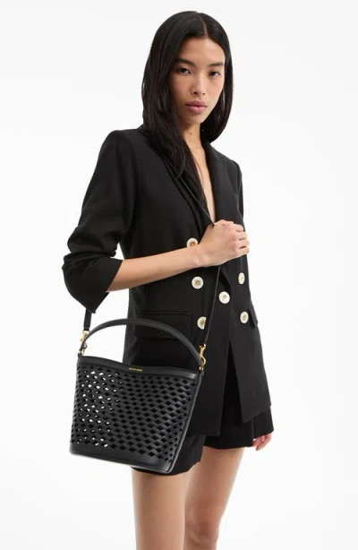 Veronica Beard Small Perforated Bucket Bag
