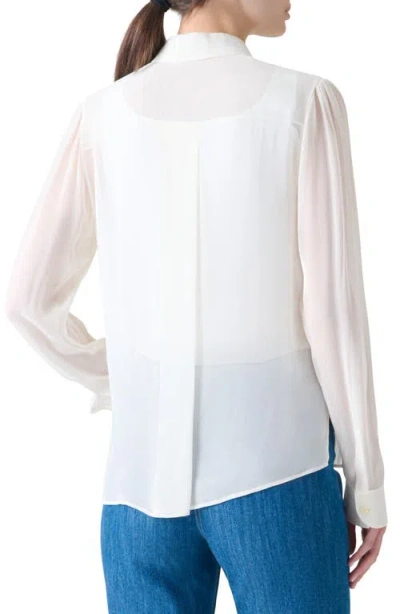 Akris Punto Boho Georgette Button-up Shirt In Neutral