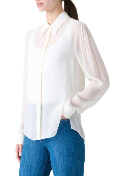 Akris Punto Boho Georgette Button-up Shirt In Neutral