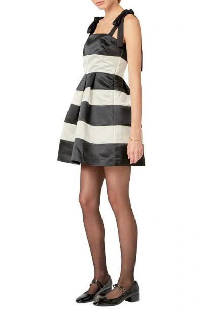 English Factory Stripe Tie Strap Minidress In Multi
