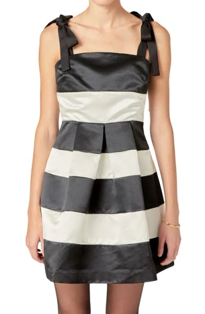 English Factory Stripe Tie Strap Minidress In Multi