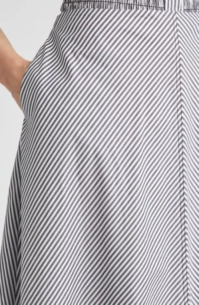 Brandon Maxwell The Harte Stripe Smocked Button-up Shirt In Gray