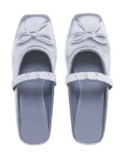 Marni Satin Ballet Flats In Blue