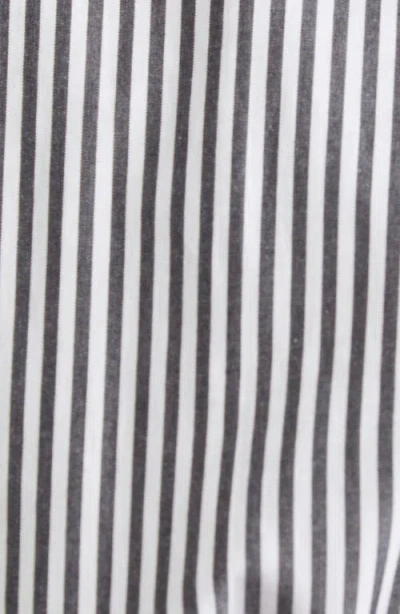 Brandon Maxwell The Harte Stripe Smocked Button-up Shirt In Gray