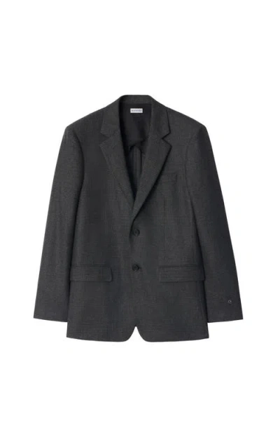 Burberry Check Wool Cashmere Tailored Jacket In Green