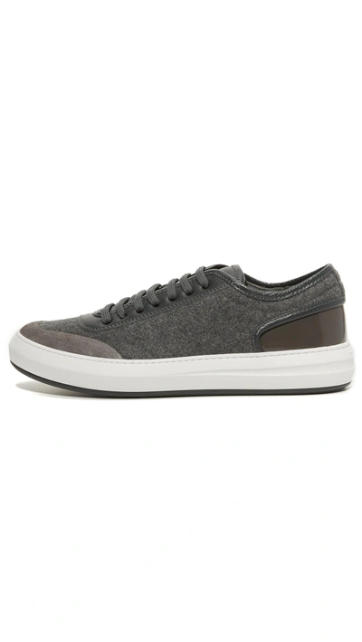 Shop Ferragamo Glory Felt Sneakers In Elephant