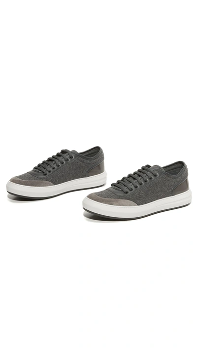 Shop Ferragamo Glory Felt Sneakers In Elephant